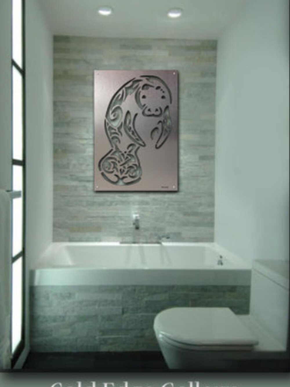 Cold Edge Gallery Aluminum  Manatee Sculpture/Wall Art 33 x 23 in. New w/tags!